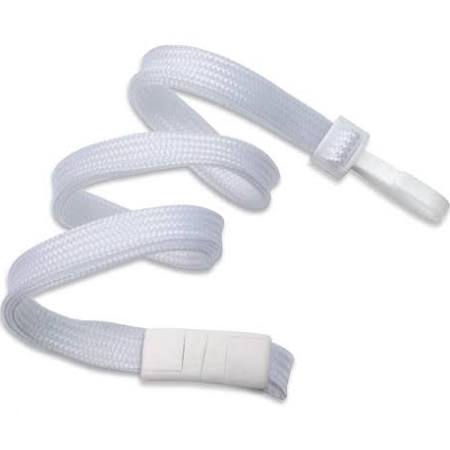 2137-4741 White Flat Braid ID Neck Lanyard w Wide No-Twist Hook 100 count 1 image 3247