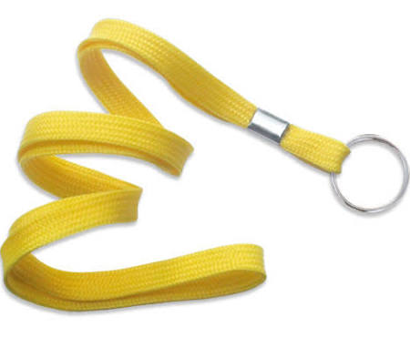 2135-3659 Yellow Flat Braid ID Neck Lanyard w Split Ring 100 count 1 image 4092