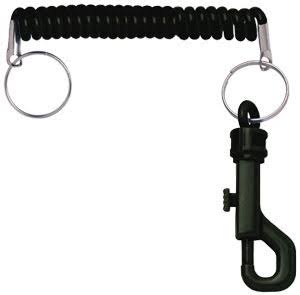 2145-2001 Black Nylon Coil w Split Ring & Swivel Snap Hook 100 count 1 image 4344