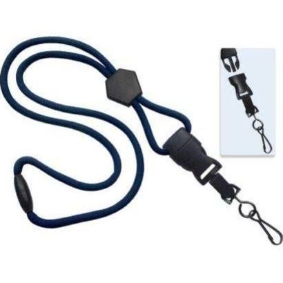 2135-4503 Navy Blue Round Braid ID Neck Lanyard w Dtach Swivel Hook 100 count 1 image 4360