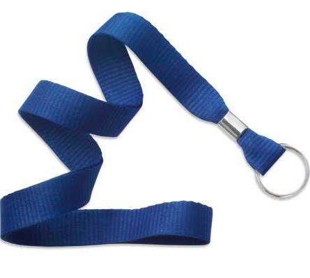 2136-3652 Royal Blue Flat Woven ID Neck Lanyard w Split Ring 100 count 1 image 4767