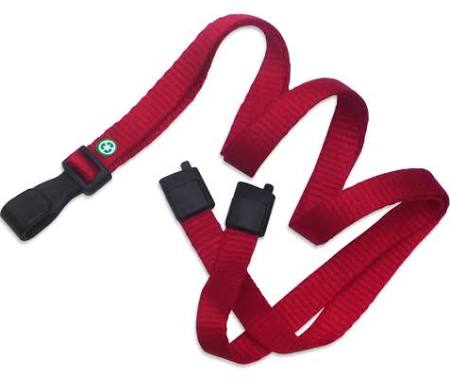 2137-2048 Red Bamboo Flat Braid ID Neck Lanyard w No-Twist Hook 100 count 1 image 5311