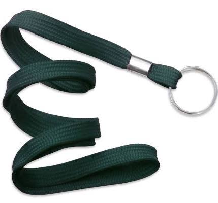 2135-3664 Forest Green Flat Braid ID Neck Lanyard w Split Ring 100 count 1 image 274