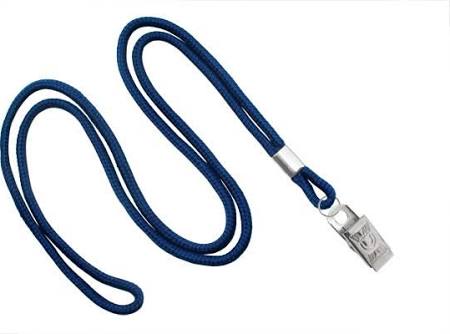2135-3253 Navy Blue Round Braid ID Neck Lanyard w Bulldog Clip 100 count 1 image 33