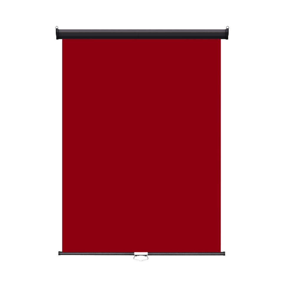 Heavy Duty 3' x 4' Red Retractable Wall & Ceiling Photo ID Backdrop, Black Casing 2 RPBB R 2