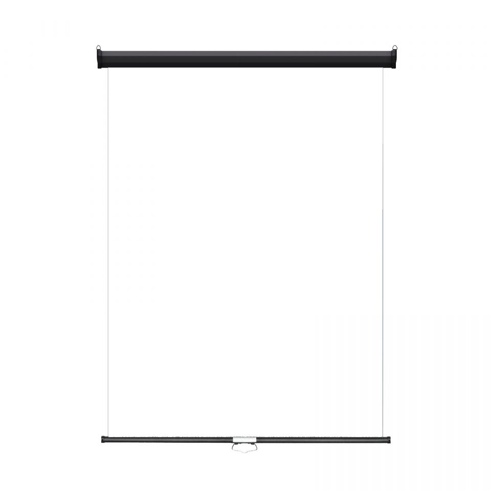 Heavy Duty 3' x 4' White Retractable Wall & Ceiling Photo ID Backdrop, Black Casing 2 RPBB W 2