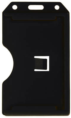Black Color Rigid Plastic Vertical 2-Sided Multi-Card Badge Holder 100 count 1 1840 3081 BLACK 2 SIDED BADGE1 1