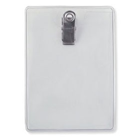Premium Vertical Clear Vinyl Clip-on ID Badge Holder 2.75" x 3.87", 100 count 1 504 F Vertical Clip On ID Badge Holder Government Size large