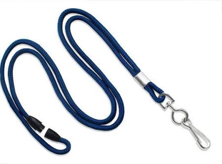 Navy Blue Round Braid ID Neck Lanyard w Swivel Hook 100 count 1 2137 2003 Navy Blue Round Braid ID Neck Lanyard w Swivel Hook 100 count1 1