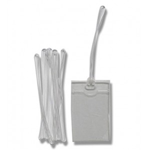 2410-2000 6" Clear Flexible Plastic Loop Strap, 100 count 3 luggage tag loops 1