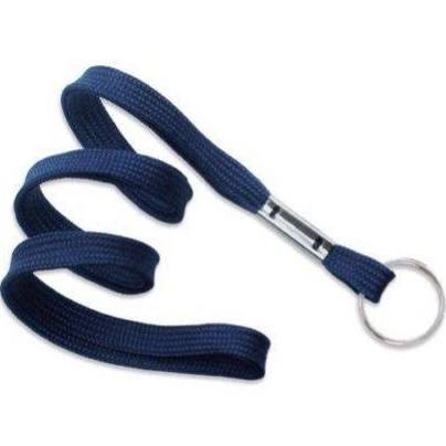 2135-3653 Navy Blue Flat Braid ID Neck Lanyard w Split Ring 100 count 1 2135 3653 Navy Blue Flat Braid ID Neck Lanyard w Split Ring 100 count1 1