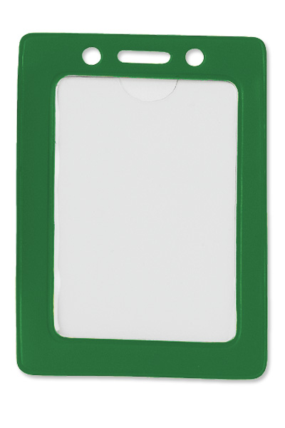 1820-3004 Green Color-Frame - Vertical - Vinyl Badge Holder 1 1820 3004 GREEN FRAME BADGE1 1