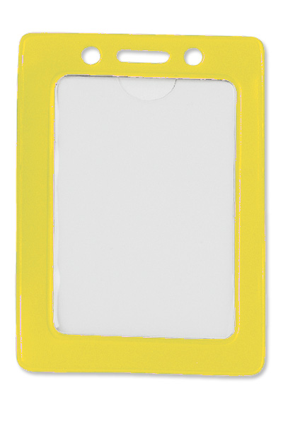 1820-3009 Yellow Color-Frame - Vertical - Vinyl Badge Holder 1 1820 3009 YELLOW FRAME BADGE1 1