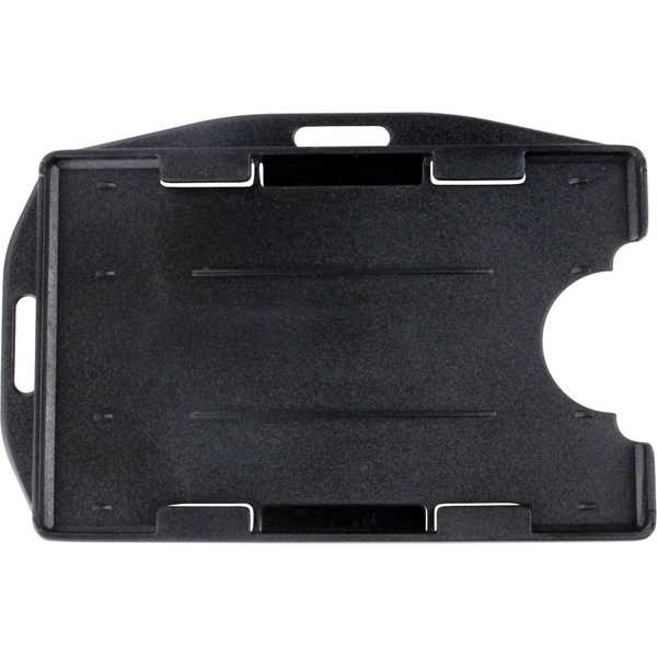 1840-3101 Black Rigid Plastic Horizontal/Vertical 2-Card Badge Holder 1 1840 3101 BLACK HORIZONTAL BADGE1