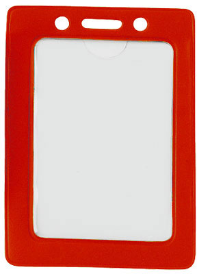 1820-3006 Red Color-Frame Vertical Vinyl Badge Holder 1 1820 3006 RED FRAME BADGE
