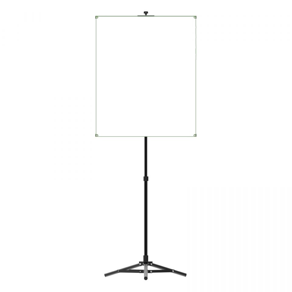 Portable Photo Backdrop Stand with REVERSIBLE White/Light Blue Backdrop 1 PPBS WHT 1