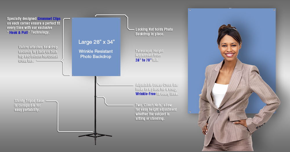 Portable Photo Backdrop Stand System with Light Blue Backdrop 2 backdrop Stand light blue 1