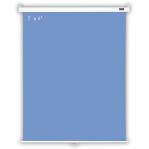 Heavy Duty 3' x 4' Light Blue Retractable Wall & Ceiling Photo ID Backdrop, Black Casing 3
