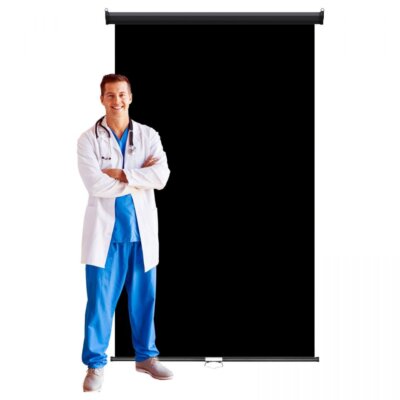Motorized Photo Backdrop: Screen Measures 48" Wide X 84" Long BLACK